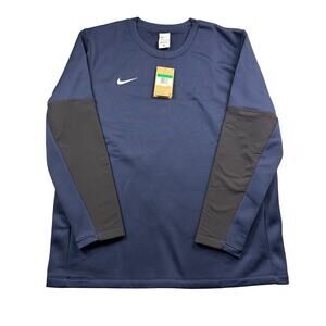 Nike Crewneck Sweatshirt Therma Fit Midweight Coaches Crew LS Navy Blue XL